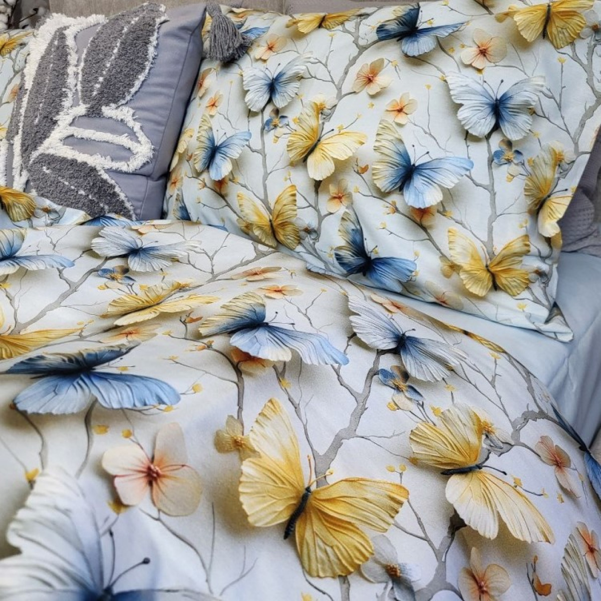 Бавовняна білизна постільна cotton 5D Акварельні Метелики в Leron - фото